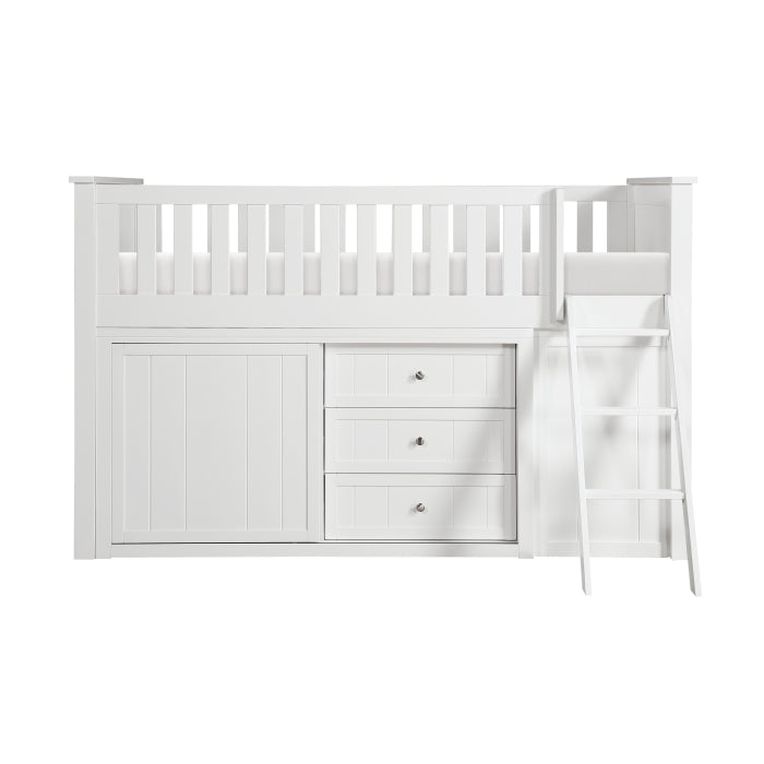 B2053LLW-1*BC2DR (6) Low Loft Bunk with Bookcase and 2 Dressers - B2053LLW-1*BC2DR