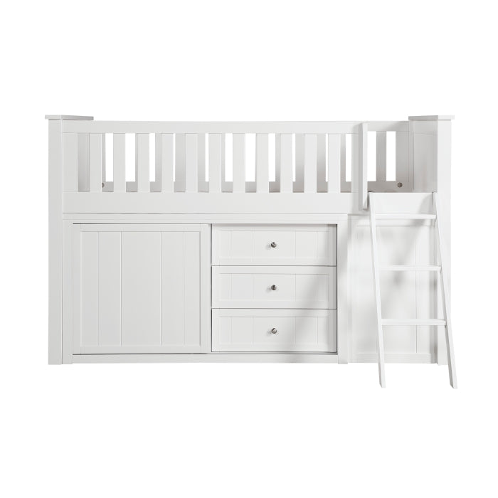 B2053LLW-1*BC2DR (6) Low Loft Bunk with Bookcase and 2 Dressers - B2053LLW-1*BC2DR