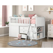 B2053LLW-1*BC2DR (6) Low Loft Bunk with Bookcase and 2 Dressers - B2053LLW-1*BC2DR
