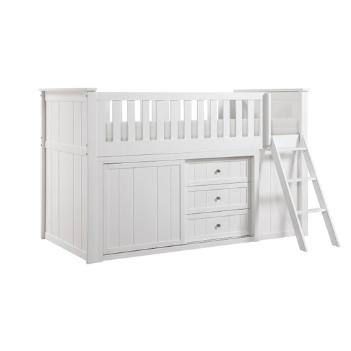 B2053LLW-1*BCDR (5) Low Loft Bunk with Bookcase and Dresser - B2053LLW-1*BCDR
