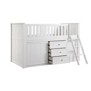B2053LLW-1*BCDR (5) Low Loft Bunk with Bookcase and Dresser - B2053LLW-1*BCDR