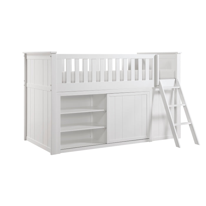 B2053LLW-1*BCDR (5) Low Loft Bunk with Bookcase and Dresser - B2053LLW-1*BCDR