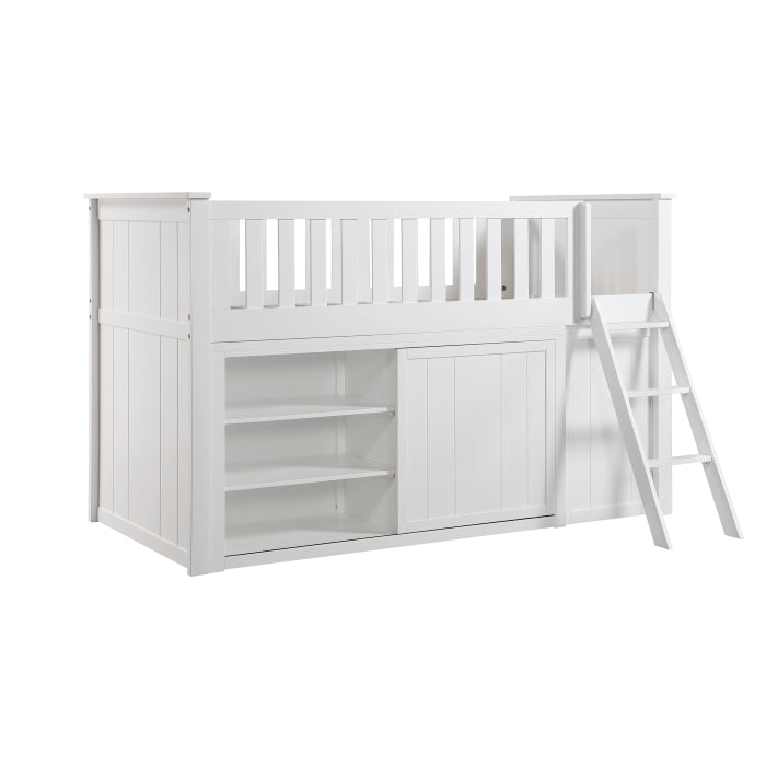 B2053LLW-1*BCDR (5) Low Loft Bunk with Bookcase and Dresser - B2053LLW-1*BCDR