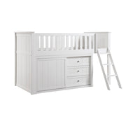 B2053LLW-1*DR (4) Low Loft Bunk with Dresser - B2053LLW-1*DR