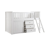B2053LLW-1*DR (4) Low Loft Bunk with Dresser - B2053LLW-1*DR