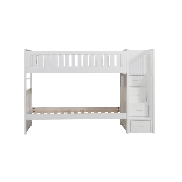 B2053SBW-1* (4) Twin/Twin Step Bunk Bed - B2053SBW-1*