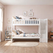B2053SBW-1* (4) Twin/Twin Step Bunk Bed - B2053SBW-1*