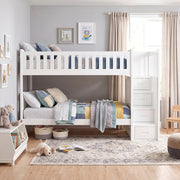 B2053SBW-1* (4) Twin/Twin Step Bunk Bed - B2053SBW-1*