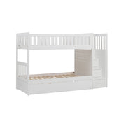 B2053SBW-1*R (5) Twin/Twin Step Bunk Bed with Twin Trundle - B2053SBW-1*R