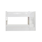 B2053SBW-1*R (5) Twin/Twin Step Bunk Bed with Twin Trundle - B2053SBW-1*R