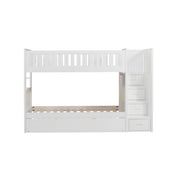 B2053SBW-1*R (5) Twin/Twin Step Bunk Bed with Twin Trundle - B2053SBW-1*R