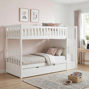 B2053SBW-1*R (5) Twin/Twin Step Bunk Bed with Twin Trundle - B2053SBW-1*R