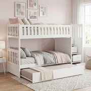 B2053SBW-1*R (5) Twin/Twin Step Bunk Bed with Twin Trundle - B2053SBW-1*R