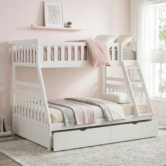 B2053TFW-1*T (4) Twin/Full Bunk Bed with Storage Boxes - B2053TFW-1*T