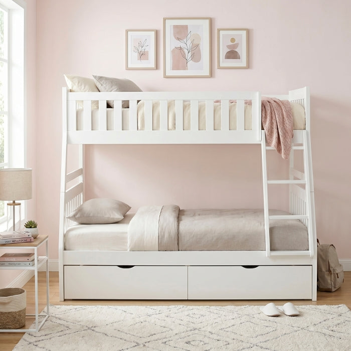 B2053TFW-1*T (4) Twin/Full Bunk Bed with Storage Boxes - B2053TFW-1*T