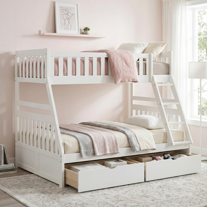 B2053TFW-1*T (4) Twin/Full Bunk Bed with Storage Boxes - B2053TFW-1*T