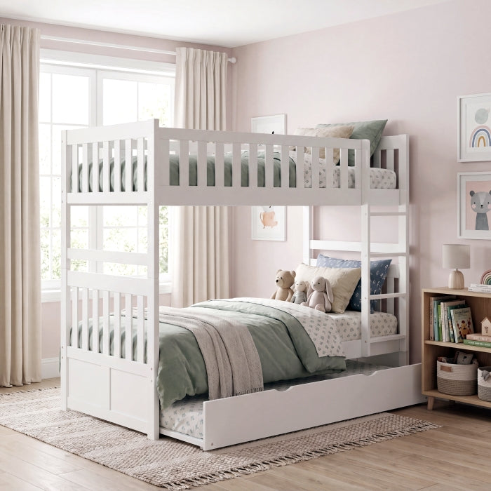 B2053W-1*R (4) Twin/Twin Bunk Bed with Twin Trundle - B2053W-1*R