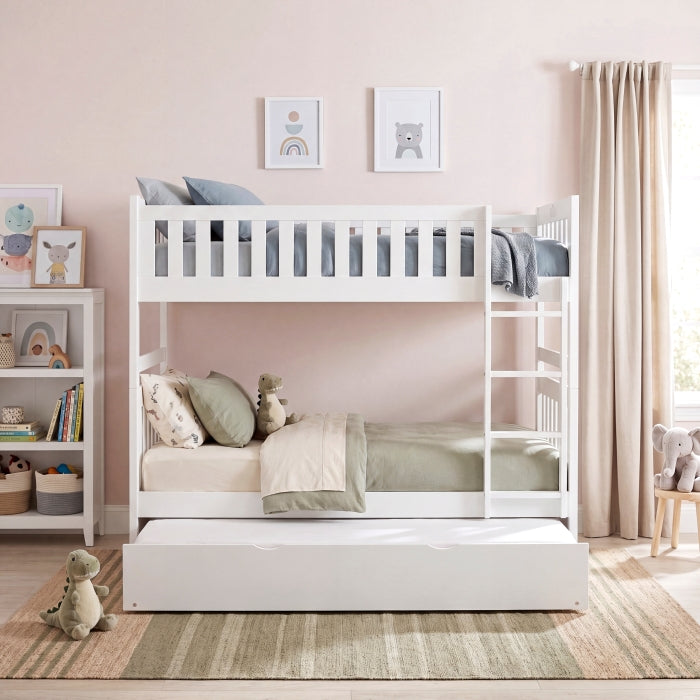 B2053W-1*R (4) Twin/Twin Bunk Bed with Twin Trundle - B2053W-1*R