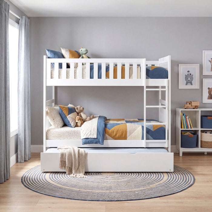 B2053W-1*R (4) Twin/Twin Bunk Bed with Twin Trundle - B2053W-1*R