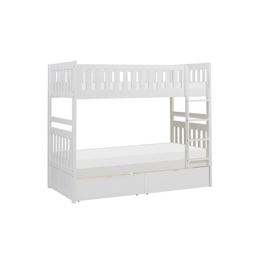 B2053W-1*T (4) Twin/Twin Bunk Bed with Storage Boxes - B2053W-1*T