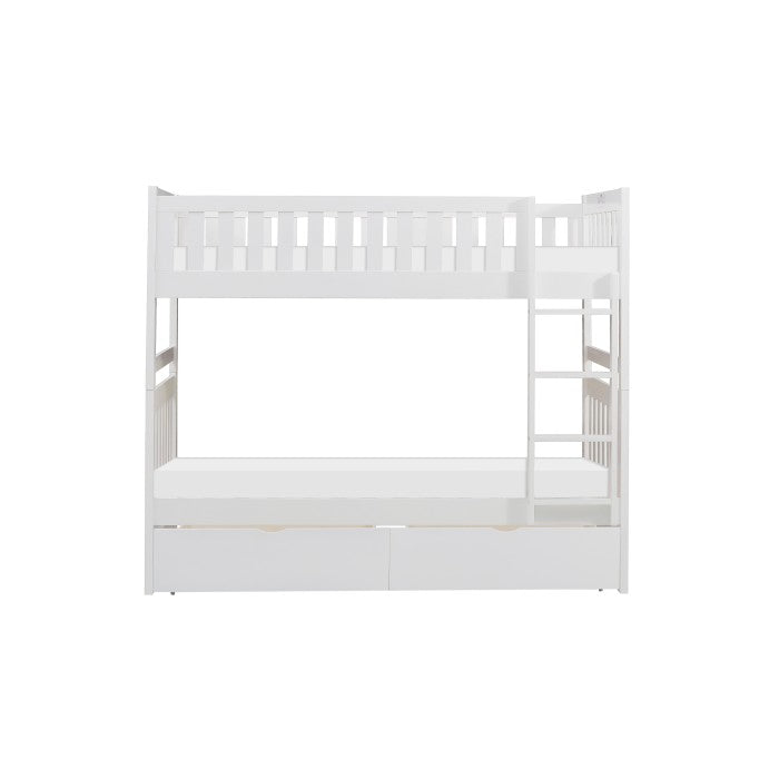 B2053W-1*T (4) Twin/Twin Bunk Bed with Storage Boxes - B2053W-1*T