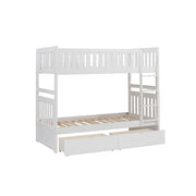 B2053W-1*T (4) Twin/Twin Bunk Bed with Storage Boxes - B2053W-1*T