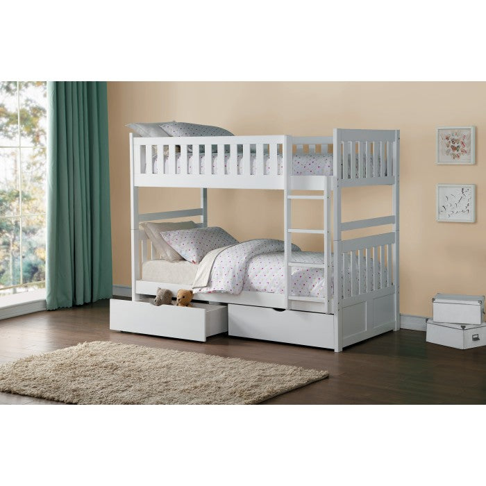 B2053W-1*T (4) Twin/Twin Bunk Bed with Storage Boxes - B2053W-1*T