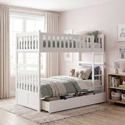 B2053W-1*T (4) Twin/Twin Bunk Bed with Storage Boxes - B2053W-1*T