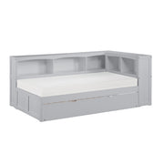 B2063BC-1BCR* (4) Twin Bookcase Corner Platform Bed with Twin Trundle - B2063BC-1BCR*