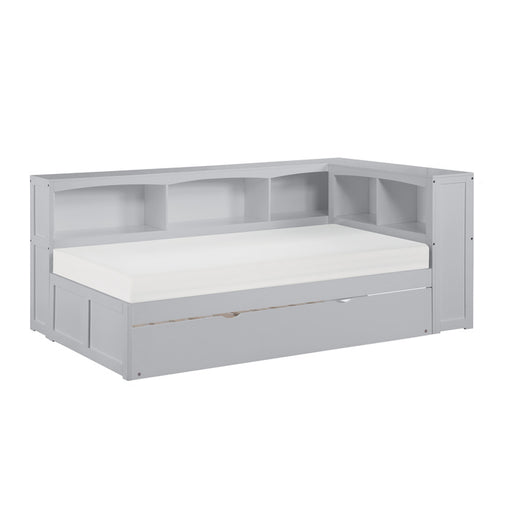 B2063BC-1BCR* (4) Twin Bookcase Corner Platform Bed with Twin Trundle - B2063BC-1BCR*