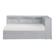 B2063BC-1BCT* (4) Twin Bookcase Corner Platform Bed with Storage Boxes - B2063BC-1BCT*
