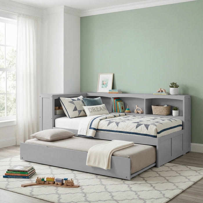 B2063BC-1R* (3) Twin Bookcase Platform Bed with Twin Trundle - B2063BC-1R*