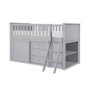 B2063LL-1*BC2DR (6) Low Loft Bunk with Bookcase and 2 Dressers - B2063LL-1*BC2DR