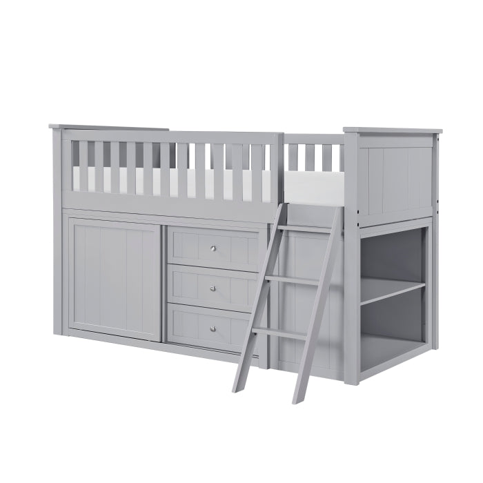 B2063LL-1*BC2DR (6) Low Loft Bunk with Bookcase and 2 Dressers - B2063LL-1*BC2DR