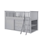 B2063LL-1*BC2DR (6) Low Loft Bunk with Bookcase and 2 Dressers - B2063LL-1*BC2DR