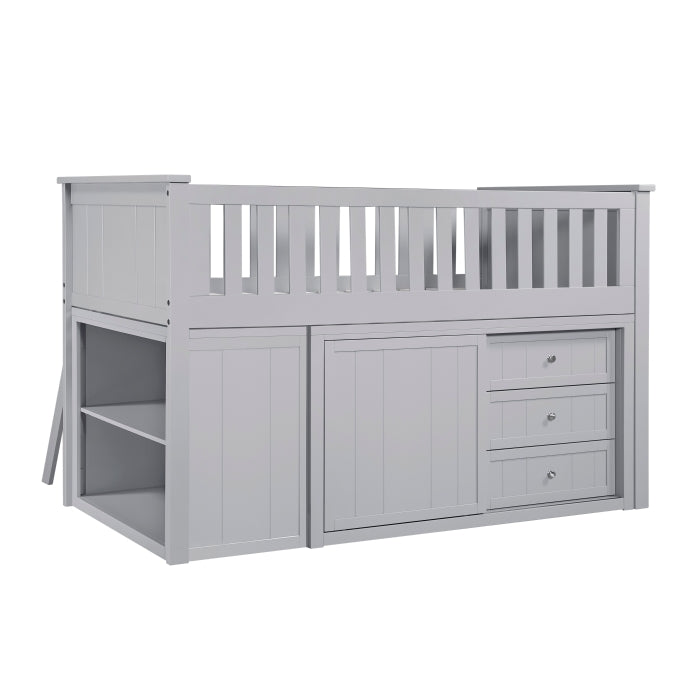 B2063LL-1*BC2DR (6) Low Loft Bunk with Bookcase and 2 Dressers - B2063LL-1*BC2DR