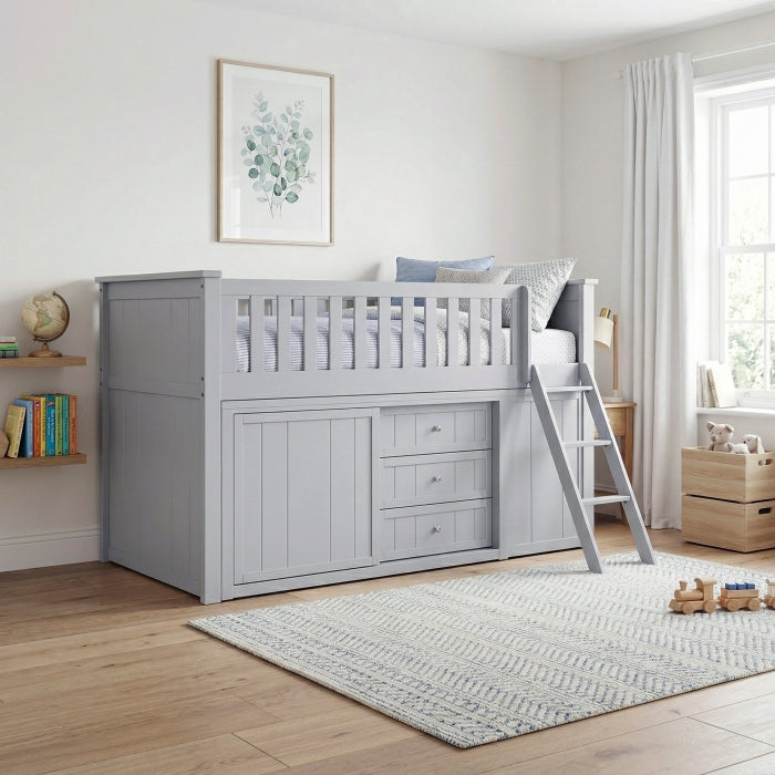 B2063LL-1*BC2DR (6) Low Loft Bunk with Bookcase and 2 Dressers - B2063LL-1*BC2DR