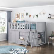 B2063LL-1*BCDR (5) Low Loft Bunk with Bookcase and Dresser - B2063LL-1*BCDR