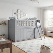 B2063LL-1*BCDR (5) Low Loft Bunk with Bookcase and Dresser - B2063LL-1*BCDR