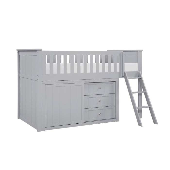 B2063LL-1*DR (4) Low Loft Bunk with Dresser - B2063LL-1*DR
