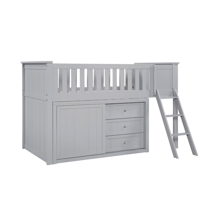 B2063LL-1*DR (4) Low Loft Bunk with Dresser - B2063LL-1*DR