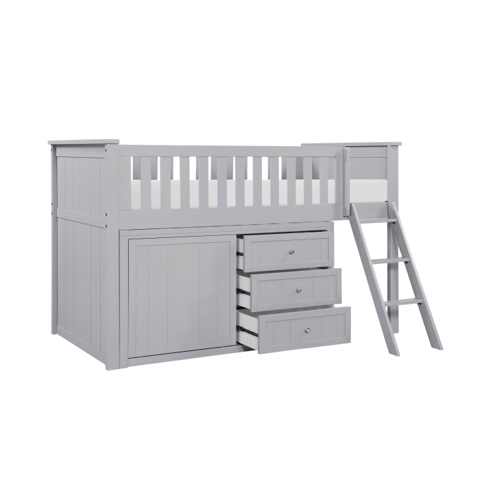B2063LL-1*DR (4) Low Loft Bunk with Dresser - B2063LL-1*DR