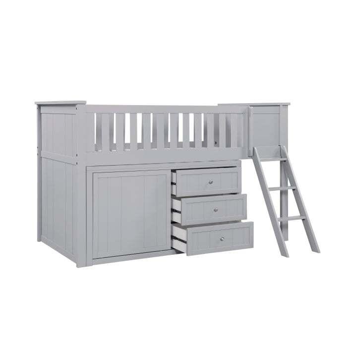 B2063LL-1*DR (4) Low Loft Bunk with Dresser - B2063LL-1*DR