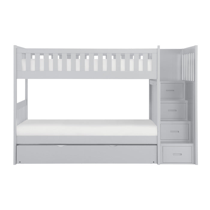 B2063SB-1*R (5) Twin/Twin Step Bunk Bed with Twin Trundle - B2063SB-1*R