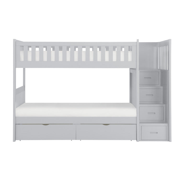 B2063SB-1*T (5) Twin/Twin Step Bunk Bed with Storage Boxes - B2063SB-1*T