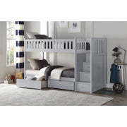B2063SB-1*T (5) Twin/Twin Step Bunk Bed with Storage Boxes - B2063SB-1*T