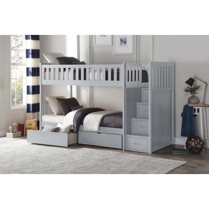 B2063SB-1*T (5) Twin/Twin Step Bunk Bed with Storage Boxes - B2063SB-1*T