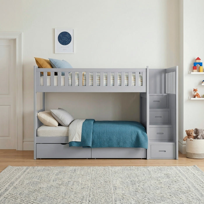B2063SB-1*T (5) Twin/Twin Step Bunk Bed with Storage Boxes - B2063SB-1*T