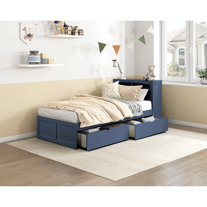 B2083BUBC-1* (2) Twin Bookcase Platform Bed - B2083BUBC-1*