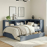 B2083BUBC-1BC* (3) Twin Bookcase Corner Platform Bed - B2083BUBC-1BC*
